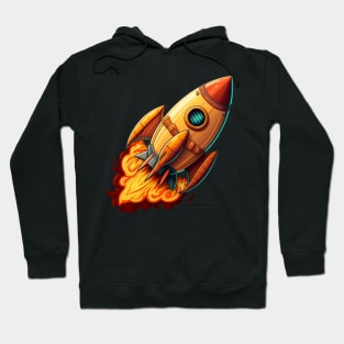 Space Rocket cartoon style Hoodie